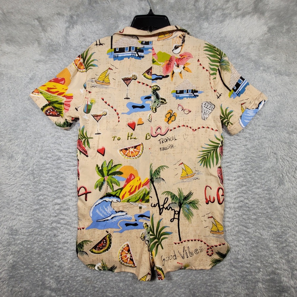 True Destinations Womens Romper Small‎ Tropical Paradise Palm Trees Beach - Picture 6 of 9